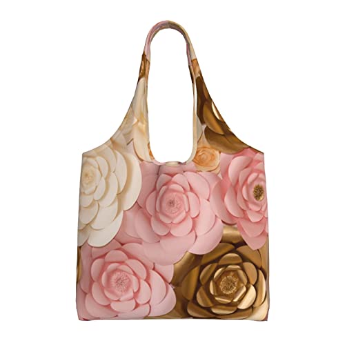 Sac fourre-tout en toile pliable grand sac de shopping fleurs pour remplacer le plastique