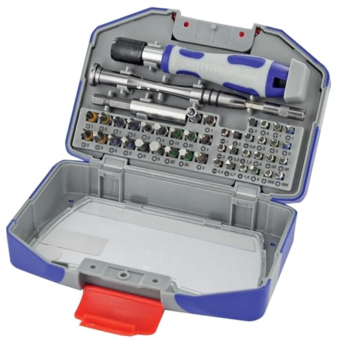 Tivoly - Coffret Équipement de Vissage 46 Pièces Multi Usage - 22 Embouts de Précision 4 mm + 19 Embouts Torsion 6,35 mm + Accessoires et Poignées de Vissage - Kit avec Tous les Outils Indispensables