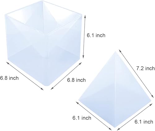 Miniatura 2 de 2 paquetes de moldes de resina Prymids, moldes de pirámide de silicona grandes para resina, moldes de pirámide de resina de 6 pulgadas de altura