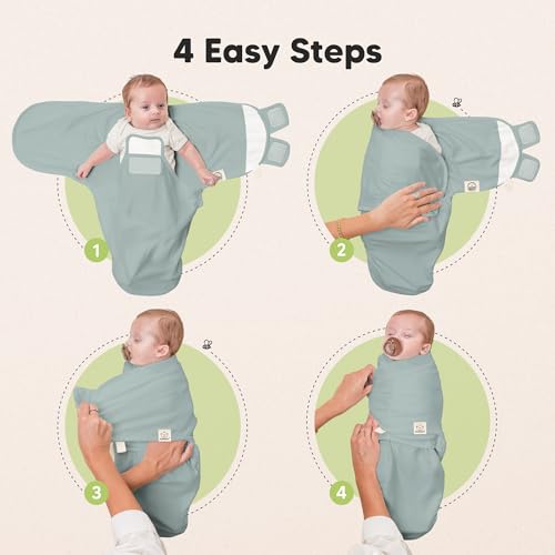 Image of Baby Swaddle Sleep Sacks with Zipper - 3-Pack Swaddles for Newborns 0-3 Months, Infant, Baby Girls, Boys, Soft & Durable Newborn Sleep Sack, Easy Diaper Change Swaddling Blanket (Slate, OS)