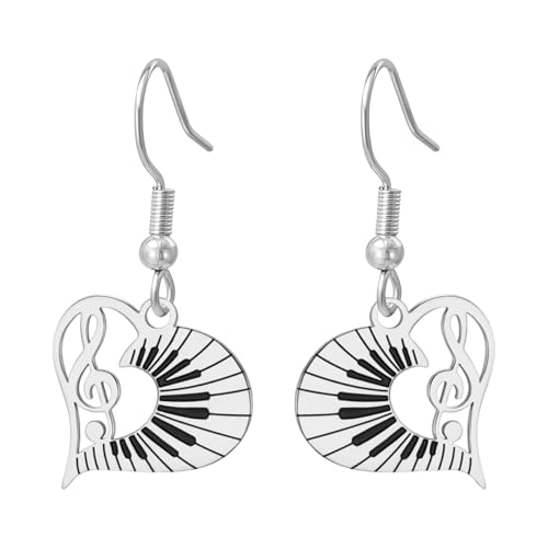 Boucles d'oreilles en forme de note de musique Boucles d'oreilles pendantes en forme de clé de sol Bijoux sur le thème de la musique Cadeaux pour les amateurs de...