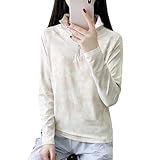 Xnihocha Summer Athletic Running Women's Top - Golf Outdoor Ice Feel Stretch Sun Block Quick Dry Breathable Lightweight Long Sleeve Shirt Beige Medium