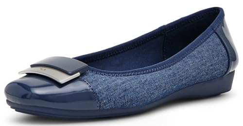Klein Shoes Anne Klein Navy Flats Anne Klein Women's UNA Flat