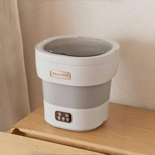 TVT 小型洗濯機 9L大容量 サッと洗えるミニ洗濯機 【5/10分洗濯・5分脱水】 排水機能 折りたためる 下着・ベビー服・タオル・洗えるマスク洗濯 下着・タオル・旅行・ 自宅・事務室・旅行・寮 一人暮らし (グレー)