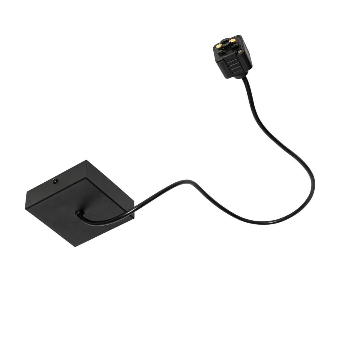 QAZQA - Stromzufuhr mit quadratischer Montageplatte für 1-phasige Schiene schwarz - Iconic I Wohnzimmer I Schlafzimmer - Stahl Quadratisch - LED geeignet