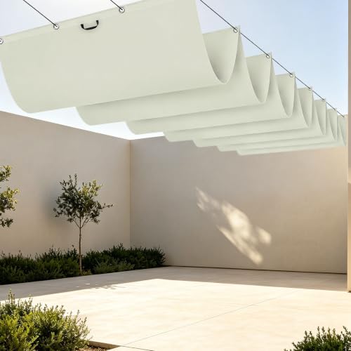 Voile d'ombrage rectangulaire vague 350x520 cm imperméable avec œillets renforcés - 2