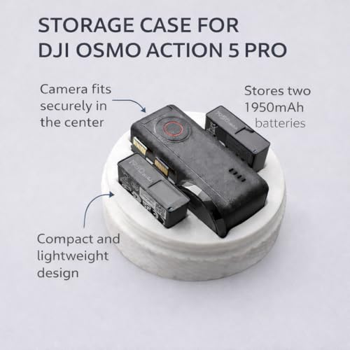 Image of Action Pro Protective Battery Storage Case Compatible with DJI Action 5 | Shockproof & Dust-Resistant Carry Case | Compact Travel Organizer for Action Camera Batteries & Accessories