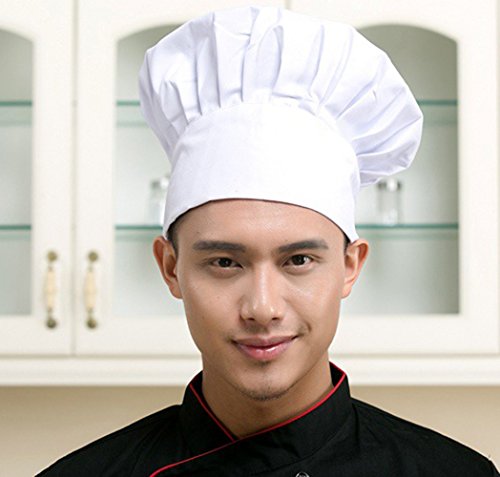 Hyzrz H001W Chef Hat Adult Adjustable Elastic Baker Kitchen Cooking Chef Cap thumb #4