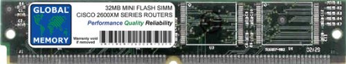  GLOBAL MEMORY 32 MB Mini Flash Simm Memoria RAM per Cisco 2600 x m Serie routers (Cisco P/N MEM2600 x m-32mfs)