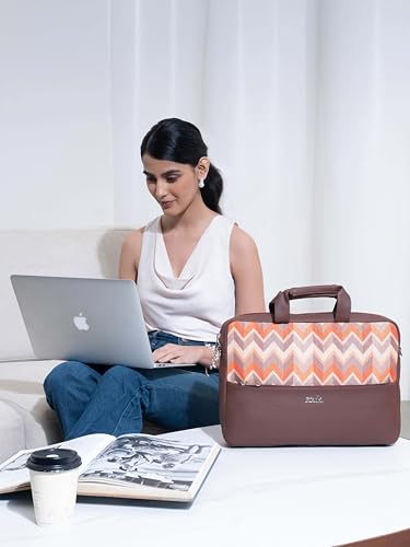 Image of ZOUK Arin Laptop Bag | Slim & Stylish Laptop Bag for Women Office Use | Fits 15.6+ Inch Laptop | Padded Compartment Fits up to 17 Inch Laptop | Water-Resistant | Lightweight