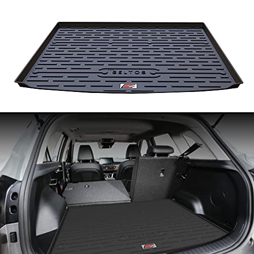 Image of GFX Luxury 3D car Trunk Mat /Boot Dicky Mats Waterproof and Antiskid Compatible with Kia Seltos (2019-2023), Black