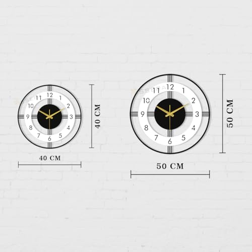 Image of vissera Designer Metal Wall Clock for Living Room | Antique Stylish Fancy Decorative Big Size Wall Watch for Bedroom, Office, Kitchen, Dining, Hall and Decor