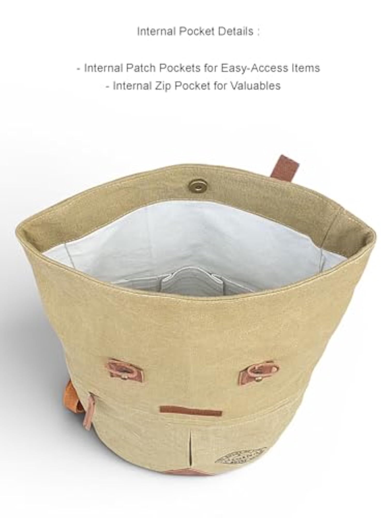 Canvas Backpack for Men and Women, Casual Roll Down Design