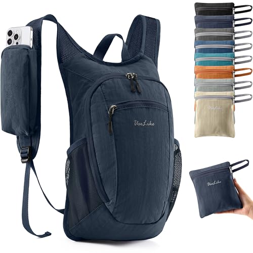 Uselike 10L Small Hiking Backpack Travel Daypack Lightweight Packable Back Pack for Women Men(Dark Navy)