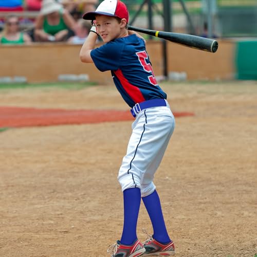 Image of Haysandy Baseball or Softball Sock and Belt Combo Set 5 Football Baseball Socks with Softball Belt for Kids Youth Boys