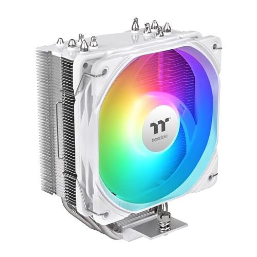 Image of Thermaltake UX500 ARGB White CPU Cooler; 5xO6mm Copper Heatpipes; 120mm PWM Fan; 700~1800 RPM; Intel /AMD Compatible; Single Tower; 260W TDP; White; CL-P145-AL12SW-A