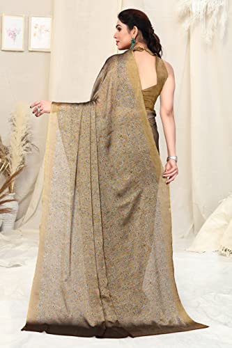 Image of MIRCHI FASHION Saree for Woman Chiffon Georgette Floral Printed | Breathable Lightweight Sari for Office Use and Farewell Ceremonies with Blouse Piece