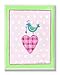 The Kids Room by Stupell Blue Bird Perched on Pink Plaid Heart Rectangle Wall Plaque