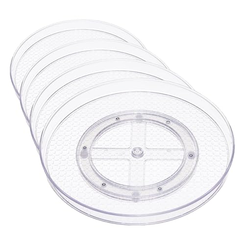 Image of Amazon Basics Clear Lazy Susan Turntable Organizer for Organization, 12-Inch (Pack of 8)