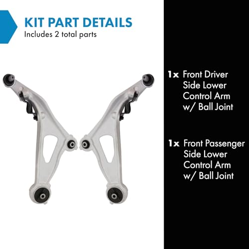 TRQ Front Lower Driver and Passenger Side Control Arm and Ball Joint Set 2 Piece Compatible with 2013-2020 Nissan Pathfinder 2014-2020 Infiniti QX60 2013 JX35 2022 QX60 - Image 3