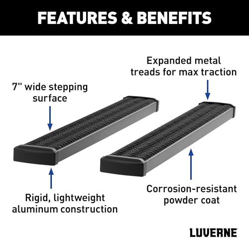 Estribos runnings boards de aluminio negro para camioneta miniatura 4