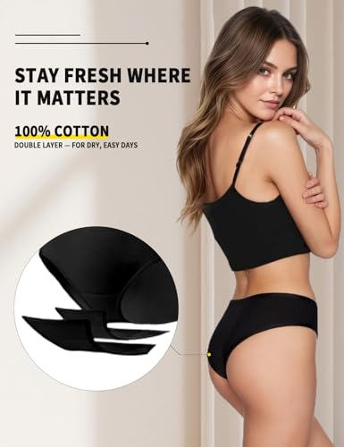 Cotton Underwear for Women – Soft, Breathable, Stretchy Full Coverage Briefs, Tag-Free, Multi-Pack Panties3