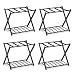 Tangkula Luggage Rack (Set of 4), Folding Metal Suitcase Luggage Stand, Double Tiers Luggage Holder with Shoe Shelf, Luggage Stand for Bedroom, Guest Room, Hotel