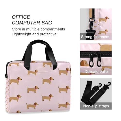 Bolso para laptop 15.6 pulg con asa y correa rosa miniatura 6