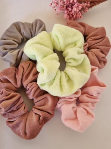 5 Scrunchies Xuxinha De Veludo Prendedor Elástico Para Cabelo