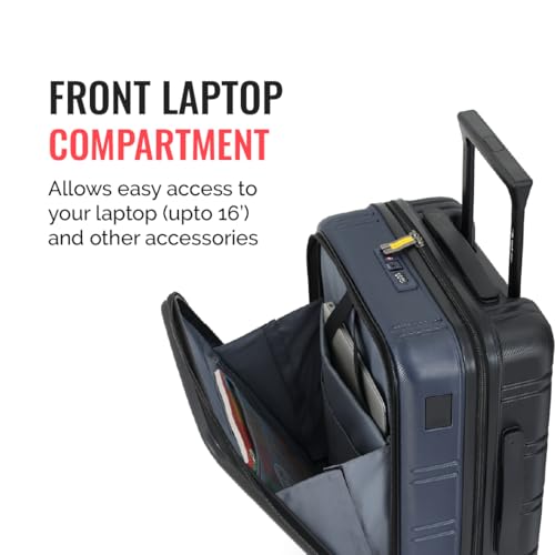 Image of Urban Jungle by Safari Hold-All Premium Small (55cm) Trolley Bag with Laptop Compartment,Polycarbonate Cabin Suitcase with 8 Silent Wheels&TSA Lock,Hardside Travelling Luggage for Both Men&Women(Navy)