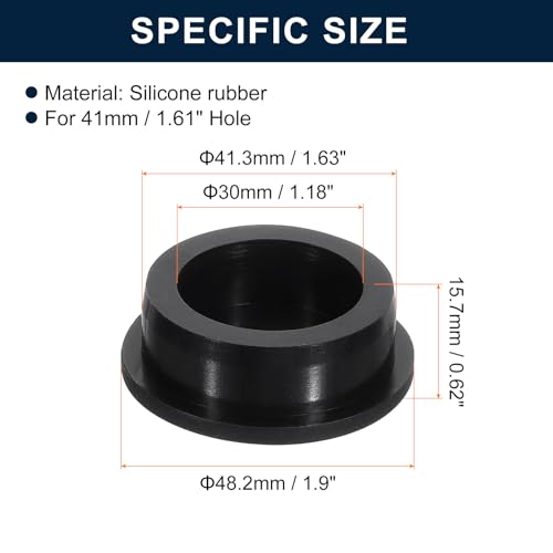 Image of uxcell 2 Pcs Black Plug Holes, Waterproof Rubber Button Plug for 41mm / 1.61 inch Hole