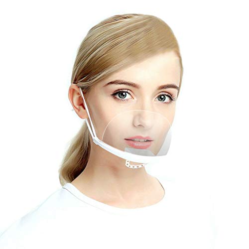 Preisvergleich Produktbild Gesichtsschutzschild Kunststoff Visier Gesichtsschutz Anti-Fog Anti-Öl Splash Transparent Schutzvisier, Spezielle Anti-Saliva Sesichtsschutzschirm (Weiß,10 Stück)