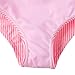 LIZENS Two-Pieces Girls Swimsuit Puff Sleeve Beach Bathing Suit Stripe Bikini Sets （BD411,4-5T Pink