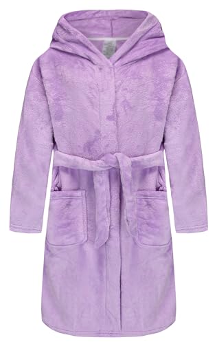 Image of Girls Soft Fleece Robes Plush Hooded Bathrobes Sleepwear for Kids 2-16 Years