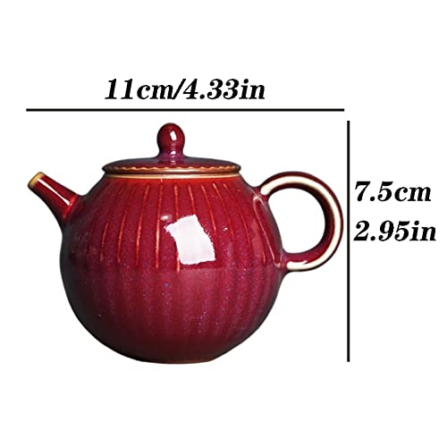 Tetera de 170 ml redonda a rayas pequeñas handheld tea maker verde retro 3
