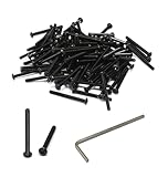 iexcell 100 Pcs M3 x 30mm Thread Pitch 0.5 mm Alloy Steel 12.9 Grade Hex Socket Button Head Cap Screws Bolts Kit, Black Oxide Finish