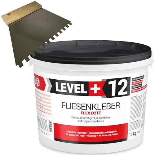Colle pour carrelage RM12 blanche et spatule inox 6 mm - Lot flexible de 15 kg