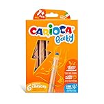 CARIOCA Baby Crayons 3in1, Pastelloni Colorati Super Lavabili per Bambini 3 in 1, Matite Colorate e Pastelli a Cera Acquerellabili, Colori Assortiti, 6 Pezzi
