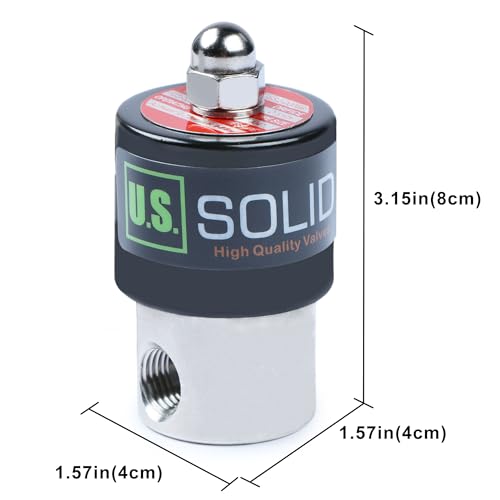 U.S. Solid USS2-00066 1/4Inches Stainless Steel Electric Solenoid Valve 110Vac Normally Closed Viton thumb #5