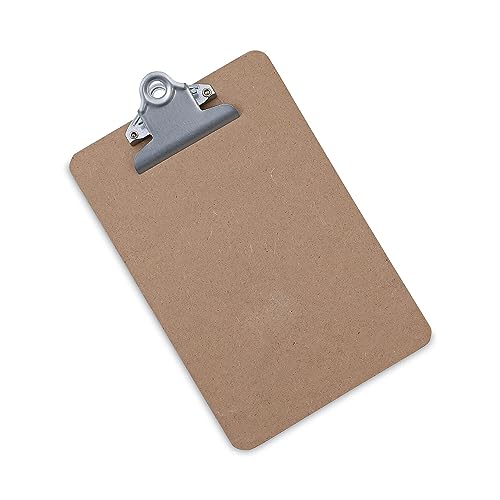 Universal Hardboard Clipboard, 0.75" Clip Capacity, Holds 5 X 8 Sheets, Brown #TOP1