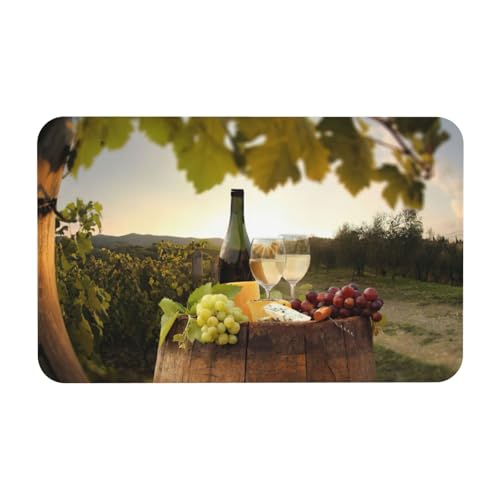Zcmkjlg Tapete de diatomeas con estampado de vino tinto de 19.7 x 31.5 pulgadas, cómodo tapete de piso para ducha, tapete de diatomeas antideslizante