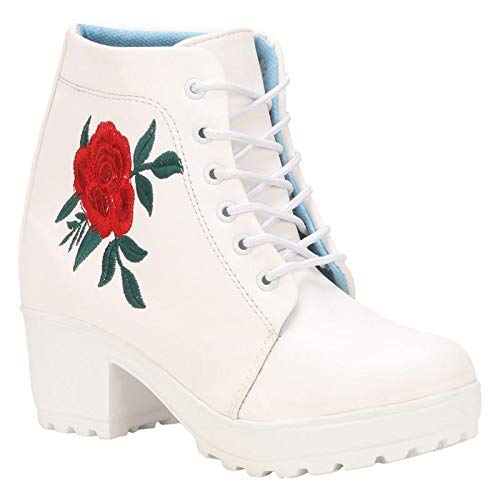 commander shoes Latest Boots for Women and Girls (38 EU)(5 UK) (White)