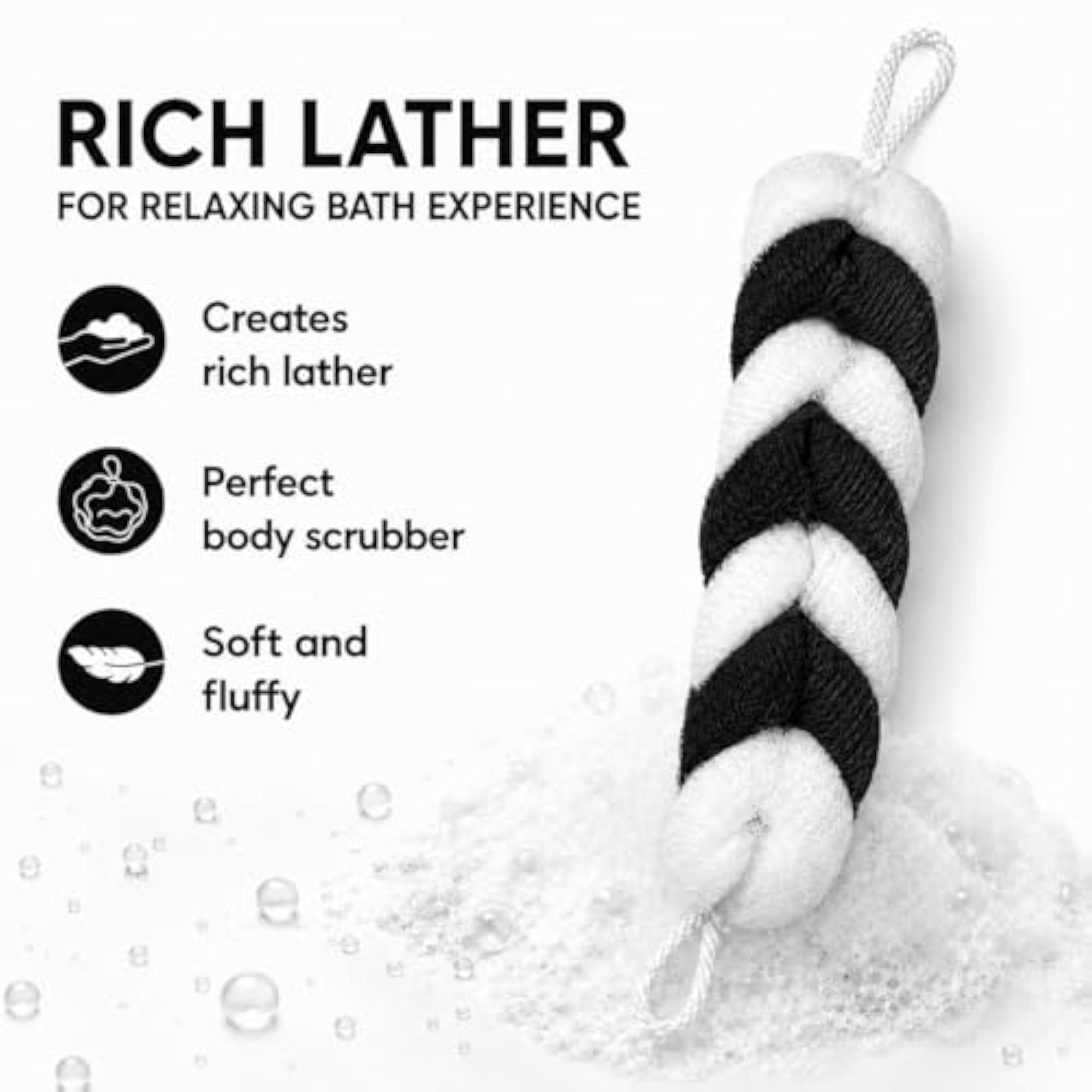 Small Loofah Bath Scrubber, Soft Exfoliating Sponge