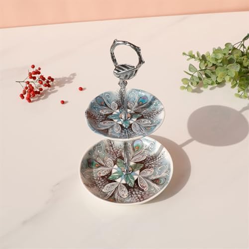 Double-Layer Jewelry Tray for Storage & Display, Creative Fruit & Dessert Rack with Handle, Stylish Entryway Organizer, Elegant Jewelry Storage Solution