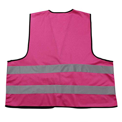 4business 4 Stück Signalweste magenta für Erwachsene Größen S - 3XL Polyester waschbar Sicherheitsweste 4er Set (S/M)