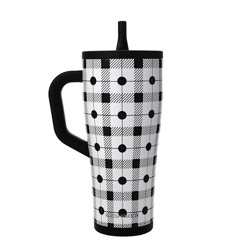 Image of Ice Shaker 32 oz Tumbler with Handle and Straw | 32oz Check Me| Cold for 30+ Hours | 2-in-1 Tumbler Shaker Bottle | Odor-Free 32 ounce Bottle for Water, Protein Shakes, Smoothies, Cocktails