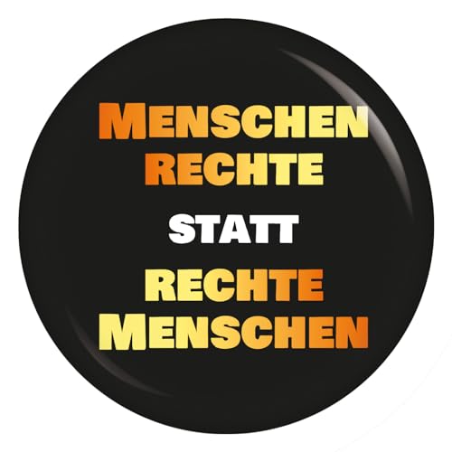 Menschenrechte statt rechte Menschen 56mm Buttons Anstecker Kiwikatze Frieden
