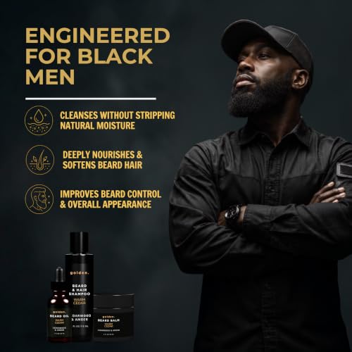 Image of Golden Grooming Beard Bundle (Regular Starter Kit) 4oz Shampoo, 2oz Balm, 1oz Oil - Warm Cedar