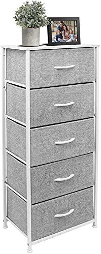Sorbus Nightstand with 5 Drawers - Bedside Furniture & Night Stand End Table Dresser with Steel Frame, Wood Top, Easy Pull Fabric Bins for Home, Bedroom Accessories, Office & Dorm — view 4