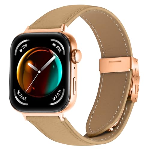 SMYAOSI Correa Compatible con Huawei Watch 4 Pro Watchband, Femenino Masculino Cuero Pulseras de Repuesto Pulsera para Huawei Watch Fit 4/ Huawei Watch Fit 3 Smartwatch Accesorios (Amarillo)